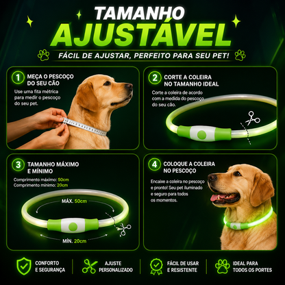 Brilliant Collar - Coleira Iluminada - Ache seu pet no escuro!